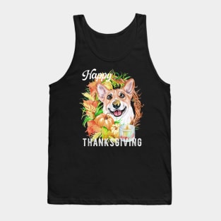 Pembroke Welsh Corgi Dog Owner Thanksgiving Celebration Harvest Theme Tank Top